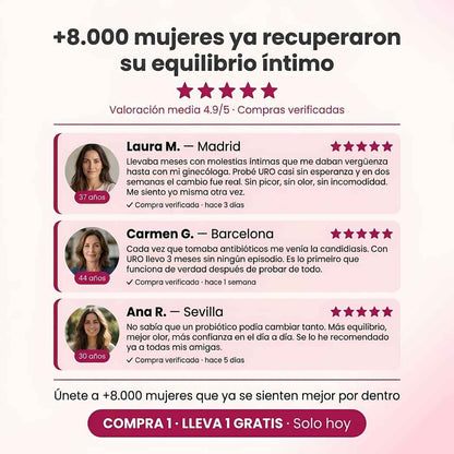Tus Essentials™ URO - Probióticos Vaginales con Resultados en 1 MES