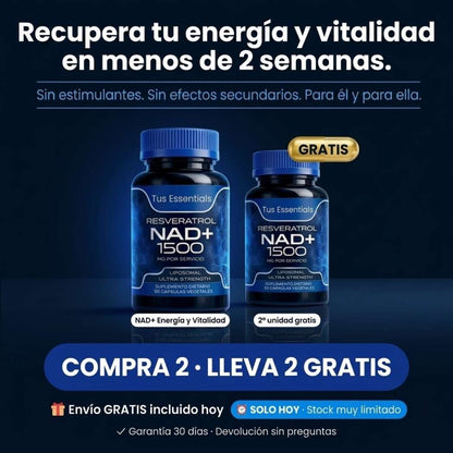 Suplemento liposomal NAD+ con resveratrol