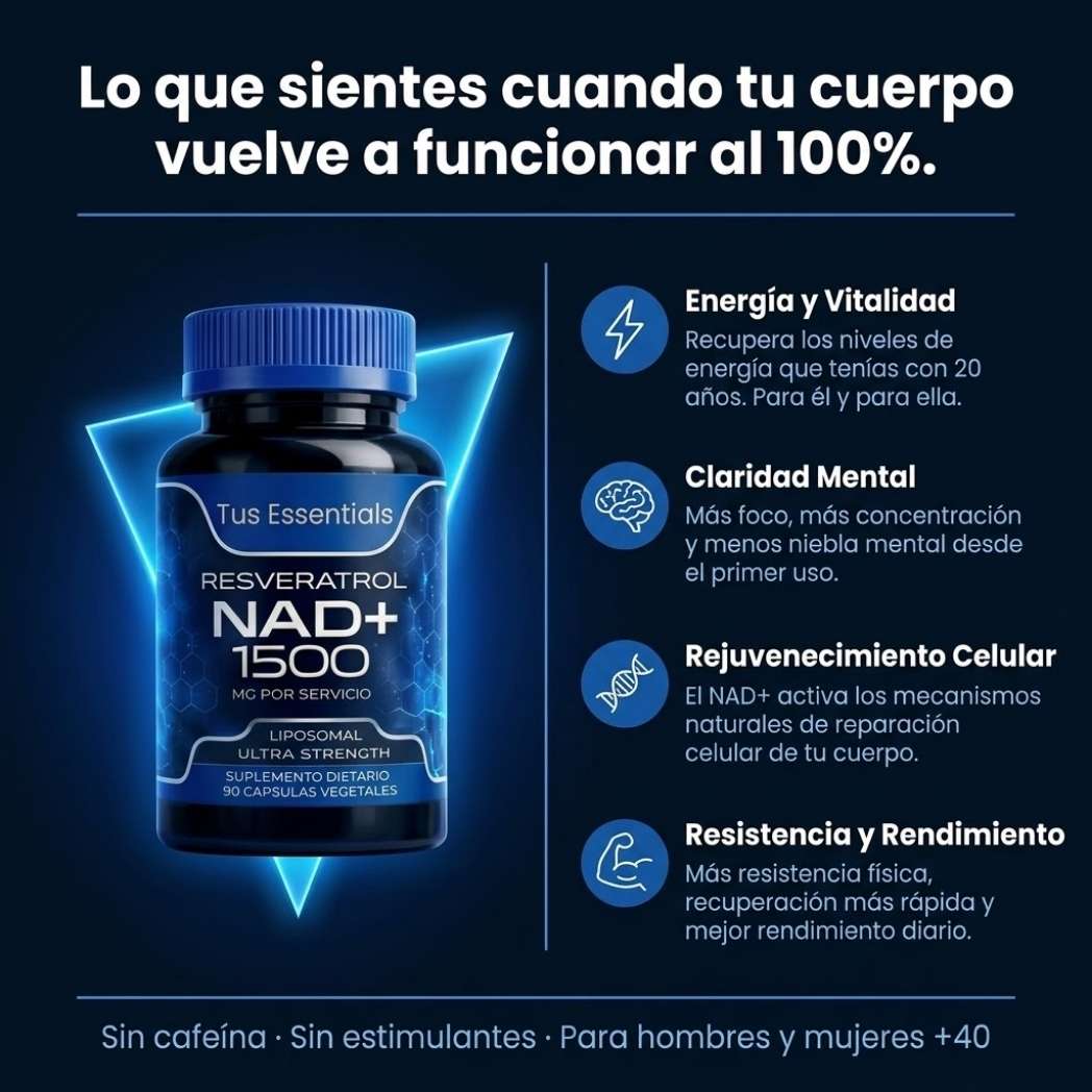 Suplemento liposomal NAD+ con resveratrol