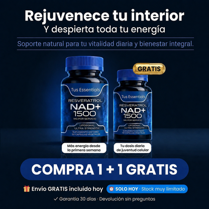 Suplemento liposomal NAD+ con resveratrol